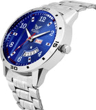 Printed Blue Day and Date Analog Watch - For Men